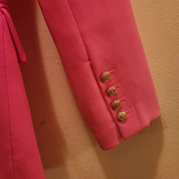 New $695 Retrofete Coat Women Hyper Pink Large Kristen Cutaway Bergdorf Goodman - Picture 15 of 15